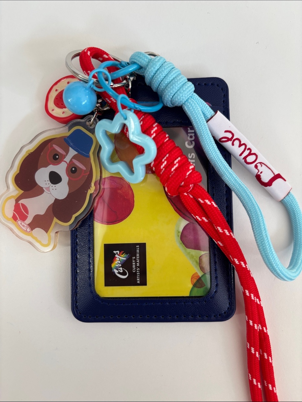 💙Handmade Beagle × Cavalier King Charles Spaniel Cardholder and Keychain Set